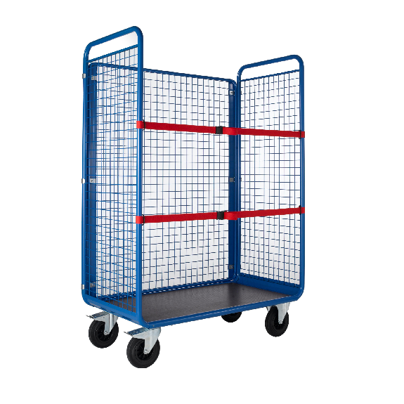Chariot manutention grillagé grande hauteur 3 côtés - 80 x 120 x 187,5cm Chariot manutention grillagé grande hauteur 3 côtés - 80 x 120 x 187,5cm-Lire la description