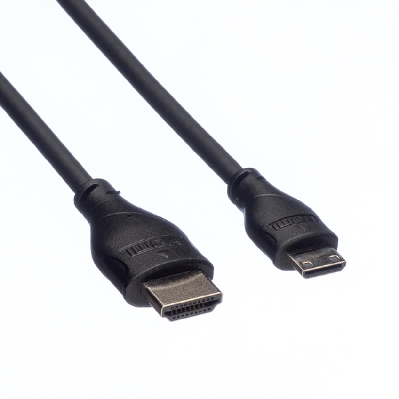 ROLINE Câble HDMI High Speed avec Ethernet, HDMI M - Mini HDMI M, 0,8 m-Lire la description