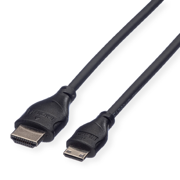 ROLINE Câble HDMI High Speed avec Ethernet, HDMI M - Mini HDMI M, 0,8 m-Lire la description