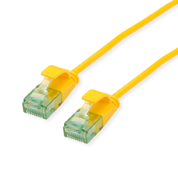 ROLINE RM Cordon Data Center UTP Cat.6A (Classe EA), slim, jaune, 5 m-Lire la description