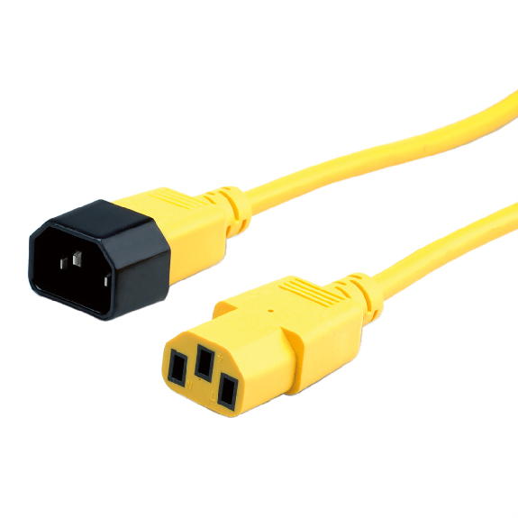 ROLINE Câble d'alimentation, IEC 320 C14 - C13, jaune, 0,8 m-Leggi tutto