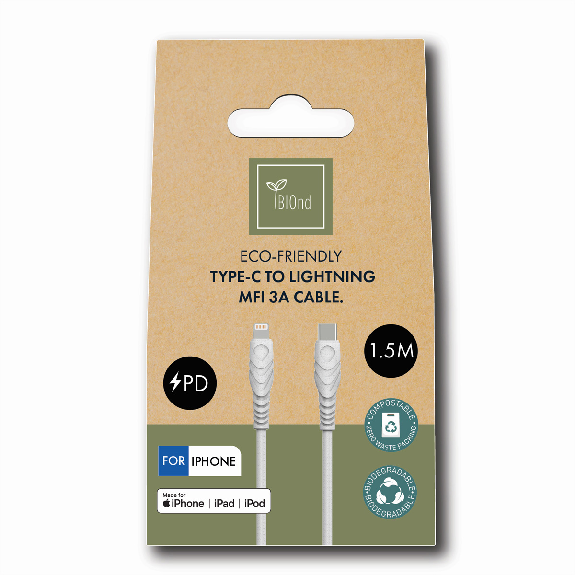 BIOnd BIO-12-TMF USB-C to Lightning 3A Cable, 1,5 m BIOnd BIO-12-TMF USB-C to Lightning 3A Cable, 1,5 m-Beschreibung lesen