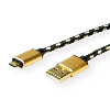 ROLINE GOLD USB 2.0 Kabel, Typ A ST - Micro B ST (reversibel), 1,8 m
