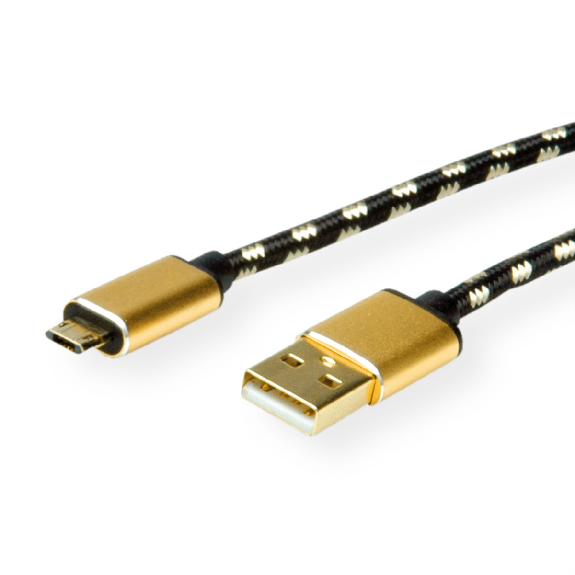 ROLINE GOLD USB 2.0 Kabel, Typ A ST - Micro B ST (reversibel), 1,8 m-Beschreibung lesen
