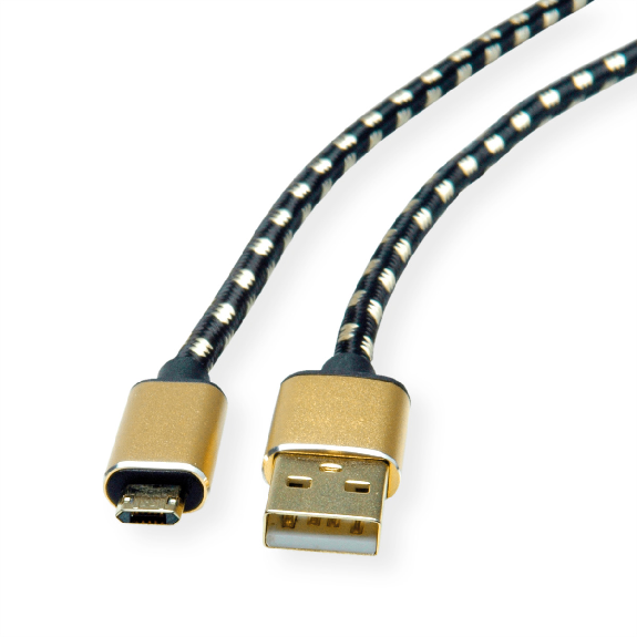 ROLINE GOLD USB 2.0 Kabel, Typ A ST - Micro B ST (reversibel), 1,8 m-Beschreibung lesen