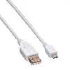 VALUE USB 2.0 Kabel, USB A ST - Micro USB B ST, weiß, 0,8 m