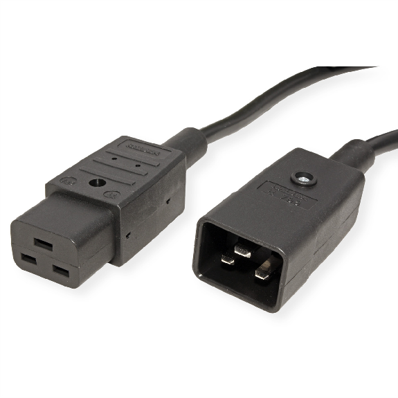 BACHMANN Netzkabel IEC320/C19-C20 16A/250V Kaltgeräteanschluss, schwarz, 0,5 m-Beschreibung lesen