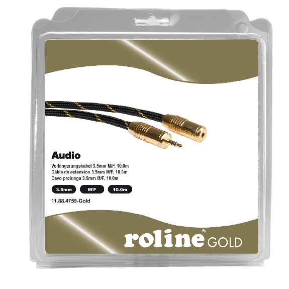 ROLINE GOLD 3,5mm Audio-Verlängerungskabel ST/BU, Retail Blister, 10 m ROLINE GOLD 3,5mm Audio-Verlängerungskabel ST/BU, Retail Blister, 10 m-Beschreibung lesen