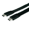 VALUE USB4 Gen 3 Kabel, Emark, C-C, ST/ST, 40Gbit/s, 100W, extra-flach, schwarz, 0,5 m