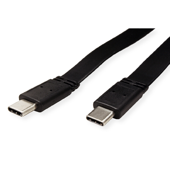 VALUE USB4 Gen 3 Kabel, Emark, C-C, ST/ST, 40Gbit/s, 100W, extra-flach, schwarz, 0,5 m-Beschreibung lesen