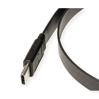VALUE USB4 Gen 3 Kabel, Emark, C-C, ST/ST, 40Gbit/s, 100W, extra-flach, schwarz, 0,5 m-Beschreibung lesen
