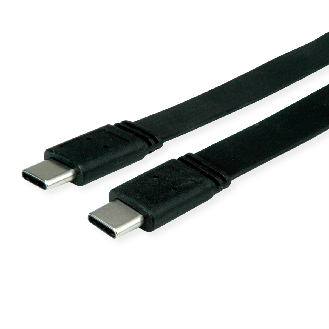 VALUE USB4 Gen 3 Kabel, Emark, C-C, ST/ST, 40Gbit/s, 100W, extra-flach, schwarz, 0,5 m-Beschreibung lesen