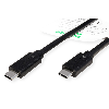 ROLINE GREEN USB 3.2 Gen 2x2 Kabel, Emark, C-C, ST/ST, 20Gbit/s, 100W, schwarz, 0,5 m