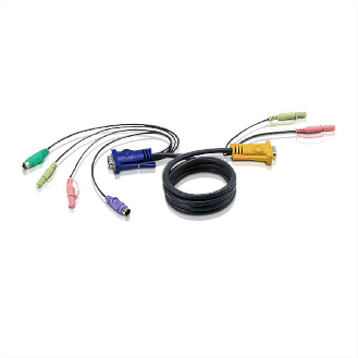 ATEN 2L-5302P KVM Kabel VGA, PS/2 und Audio, schwarz, 1,8 m-Beschreibung lesen