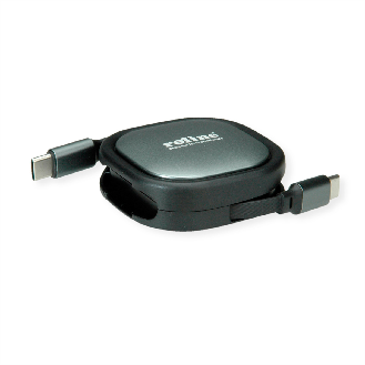 ROLINE USB 2.0 Aufrollbares Kabel, C-C ST/ST, schwarz, 1,2 m-Beschreibung lesen