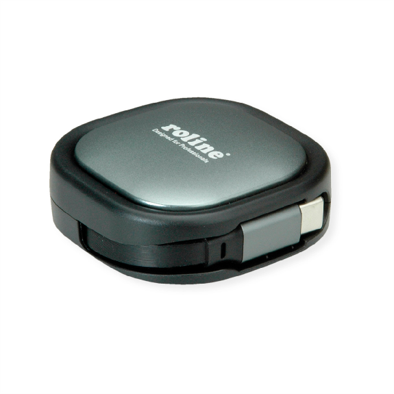 ROLINE Câble rétractable USB 2.0, 60W, C-C, M/M, noir, 1,2 m ROLINE Câble rétractable USB 2.0, 60W, C-C, M/M, noir, 1,2 m-Lire la description