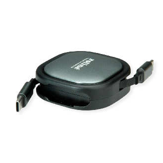 ROLINE USB 2.0 Aufrollbares Kabel, C-C ST/ST, schwarz, 1,2 m-Beschreibung lesen