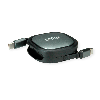 ROLINE Câble rétractable USB 2.0, 60W, C-C, M/M, noir, 1,2 m ROLINE Câble rétractable USB 2.0, 60W, C-C, M/M, noir, 1,2 m