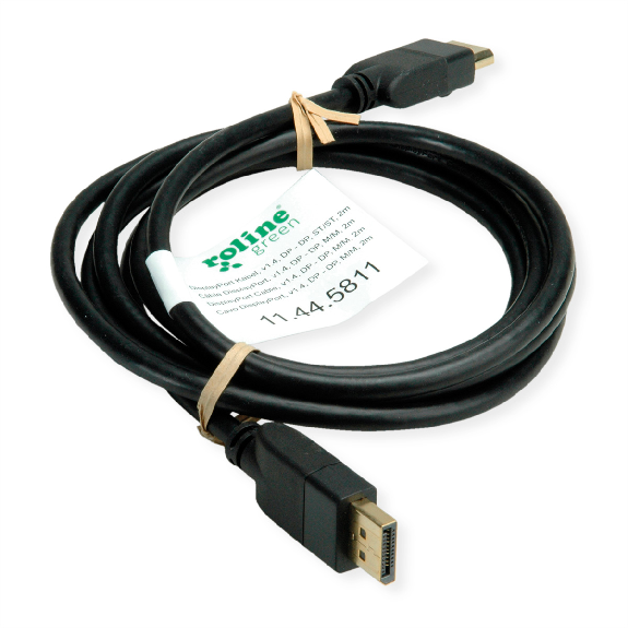 ROLINE GREEN DisplayPort Kabel, v1.4, DP ST - ST, schwarz, 1 m-Beschreibung lesen
