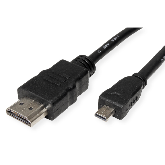 ROLINE GREEN HDMI High Speed Kabel mit Ethernet, HDMI ST - Micro HDMI ST, 2 m-Beschreibung lesen