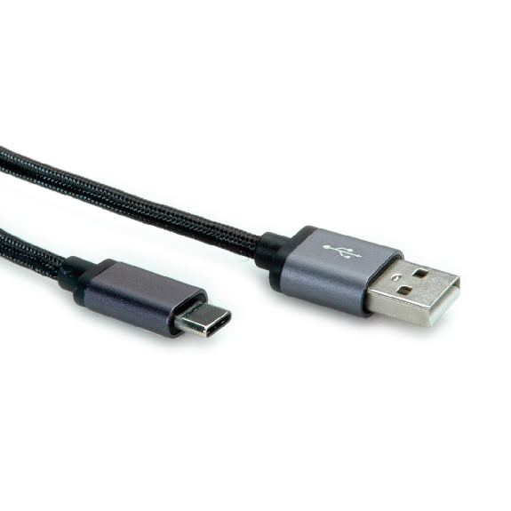 ROLINE Câble USB 2.0, C-A, M/M, noir, 1,8 m-Lire la description