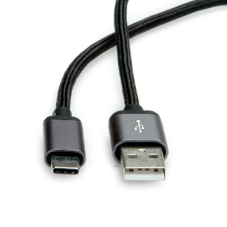 ROLINE USB 2.0 Kabel, Typ C - Typ A, ST/ST, schwarz, 1,8 m-Beschreibung lesen