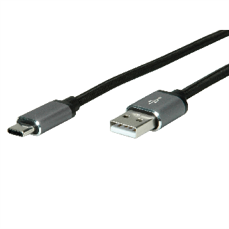 ROLINE USB 2.0 Kabel, Typ C - Typ A, ST/ST, schwarz, 1,8 m-Beschreibung lesen