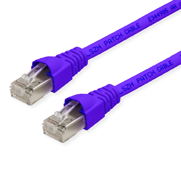 TELEGÄRTNER Patchkabel S/FTP, Kat.6A, LSOH, lila, 1 m-Beschreibung lesen