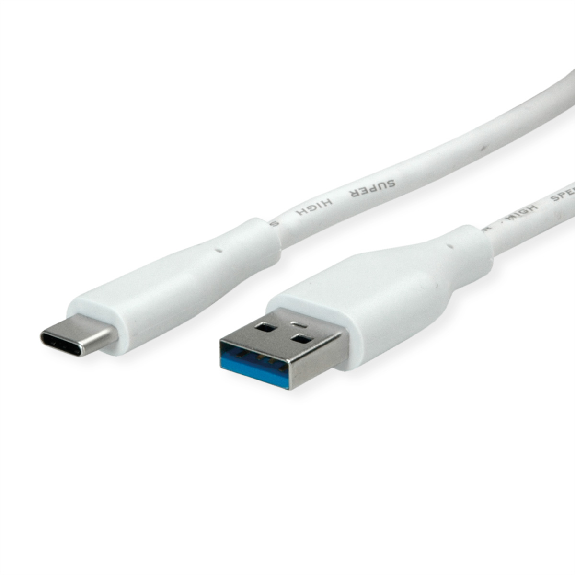 VALUE Câble USB 3.2 Gen 1, A-C, M/M, blanc, 2 m VALUE Câble USB 3.2 Gen 1, A-C, M/M, blanc, 2 m-Lire la description