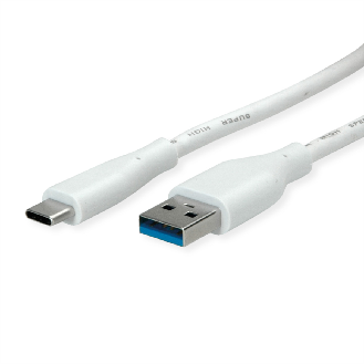 VALUE USB 3.2 Gen 1 Kabel, Typ-A-C, ST/ST, weiß, 2 m-Beschreibung lesen
