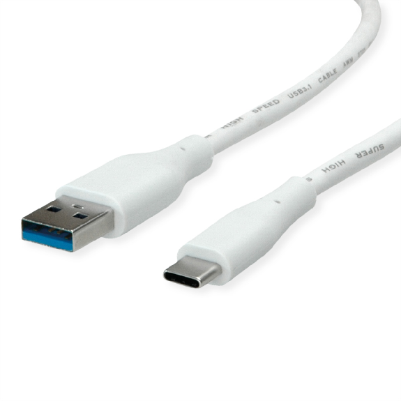 VALUE Câble USB 3.2 Gen 1, A-C, M/M, blanc, 2 m VALUE Câble USB 3.2 Gen 1, A-C, M/M, blanc, 2 m-Lire la description