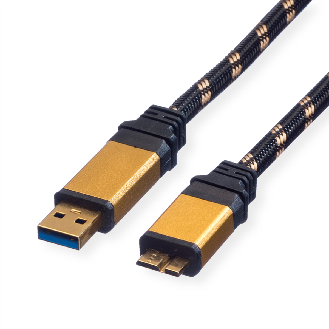 ROLINE GOLD USB 3.2 Gen 1 Kabel, USB A - Micro B, ST/ST, Retail Blister, 0,8 m-Beschreibung lesen