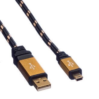 ROLINE GOLD USB 2.0 Kabel, Typ A - 5-Pin Mini, 0,8 m-Beschreibung lesen