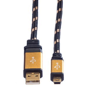 ROLINE GOLD USB 2.0 Kabel, Typ A - 5-Pin Mini, 0,8 m-Beschreibung lesen