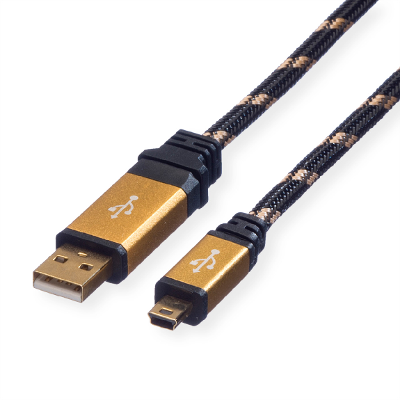 ROLINE GOLD Câble USB 2.0, type A - mini 5- broches, 0,8 m-Leggi tutto