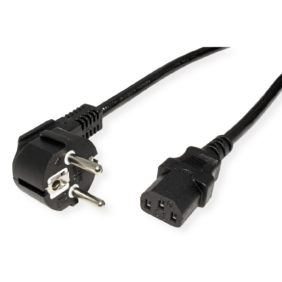 VALUE Netzkabel, gerade IEC-Buchse, schwarz, 3 m-Beschreibung lesen
