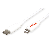 ROLINE USB Sync- & Ladekabel, Typ C / Lightning Connector, weiß, 1 m