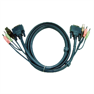 ATEN 2L-7D03UD KVM Kabel DVI-D (Dual Link), USB, Audio, schwarz, 3 m-Beschreibung lesen