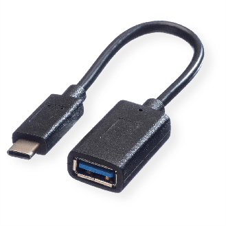 VALUE USB 3.2 Gen 1 Kabel, USB Typ C - A, ST/BU, OTG, schwarz, 0,15 m-Beschreibung lesen