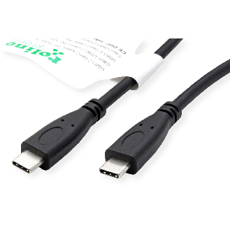 ROLINE GREEN USB 3.2 Gen 2 Kabel, C-C, ST/ST, 10Gbit/s, Emark, 100W, schwarz, 0,5 m-Beschreibung lesen