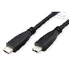 ROLINE RM USB 3.2 Gen 2 Kabel, C-C, ST/ST, 10Gbit/s, Emark, 100W, schwarz, 1 m