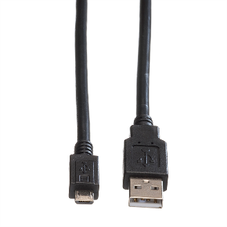 ROLINE USB 2.0 Kabel, USB A ST - Micro USB B ST, schwarz, 1,8 m-Beschreibung lesen