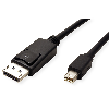 ROLINE GREEN DisplayPort Kabel, DP ST - Mini DP ST, TPE, schwarz, 2 m