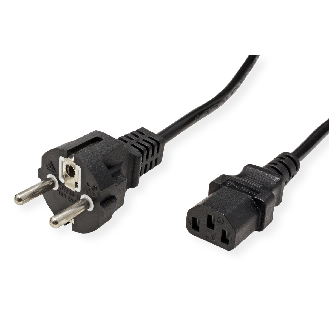 VALUE Netzkabel, IEC-Buchse & CEE7/7-Stecker gerade, schwarz, 1,8 m-Beschreibung lesen