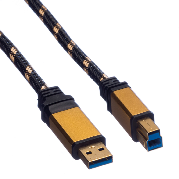 ROLINE GOLD USB 3.2 Gen 1 Kabel, Typ A-B, 1,8 m-Beschreibung lesen