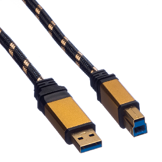 ROLINE GOLD USB 3.2 Gen 1 Kabel, Typ A-B, 1,8 m-Beschreibung lesen