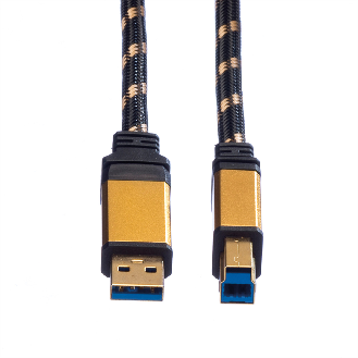 ROLINE GOLD USB 3.2 Gen 1 Kabel, Typ A-B, 1,8 m-Beschreibung lesen
