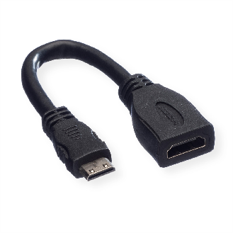 VALUE HDMI High Speed Kabel mit Ethernet, HDMI BU - Mini HDMI ST, 0,15 m-Beschreibung lesen
