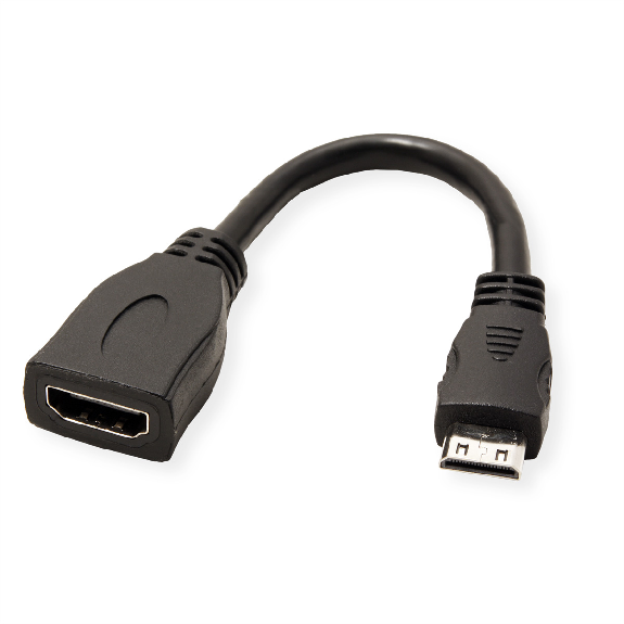 VALUE HDMI High Speed Kabel mit Ethernet, HDMI BU - Mini HDMI ST, 0,15 m-Beschreibung lesen