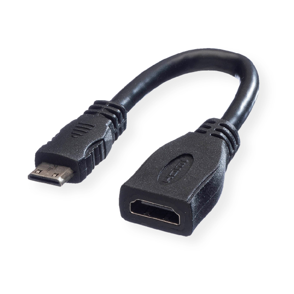 VALUE HDMI High Speed Kabel mit Ethernet, HDMI BU - Mini HDMI ST, 0,15 m-Beschreibung lesen